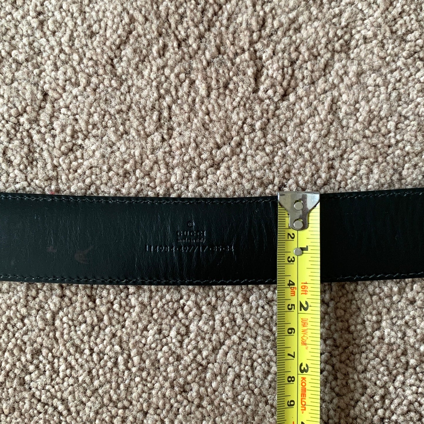 G1024 Gucci signature guccissima black leather belt size 34