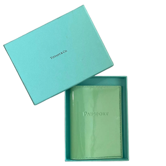 Tiffany&Co. rare blue leather passport holder authentic with coa