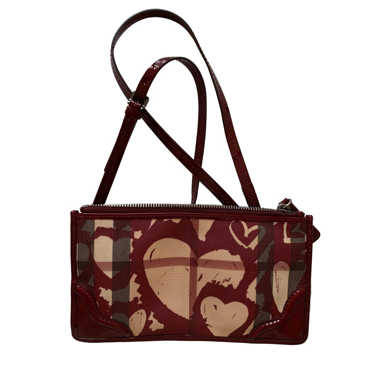 Burberry heart nova check crossbody clutch bag authentic with COA and removable strap