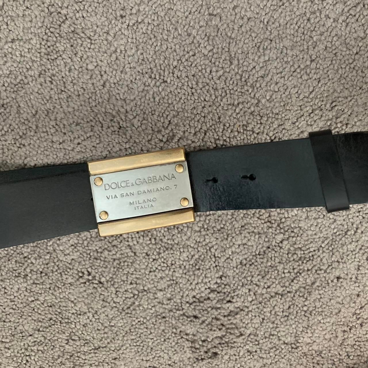 Authentic Dolce & Gabbana unisex black leather belt size 90 cm/36” with dust bag