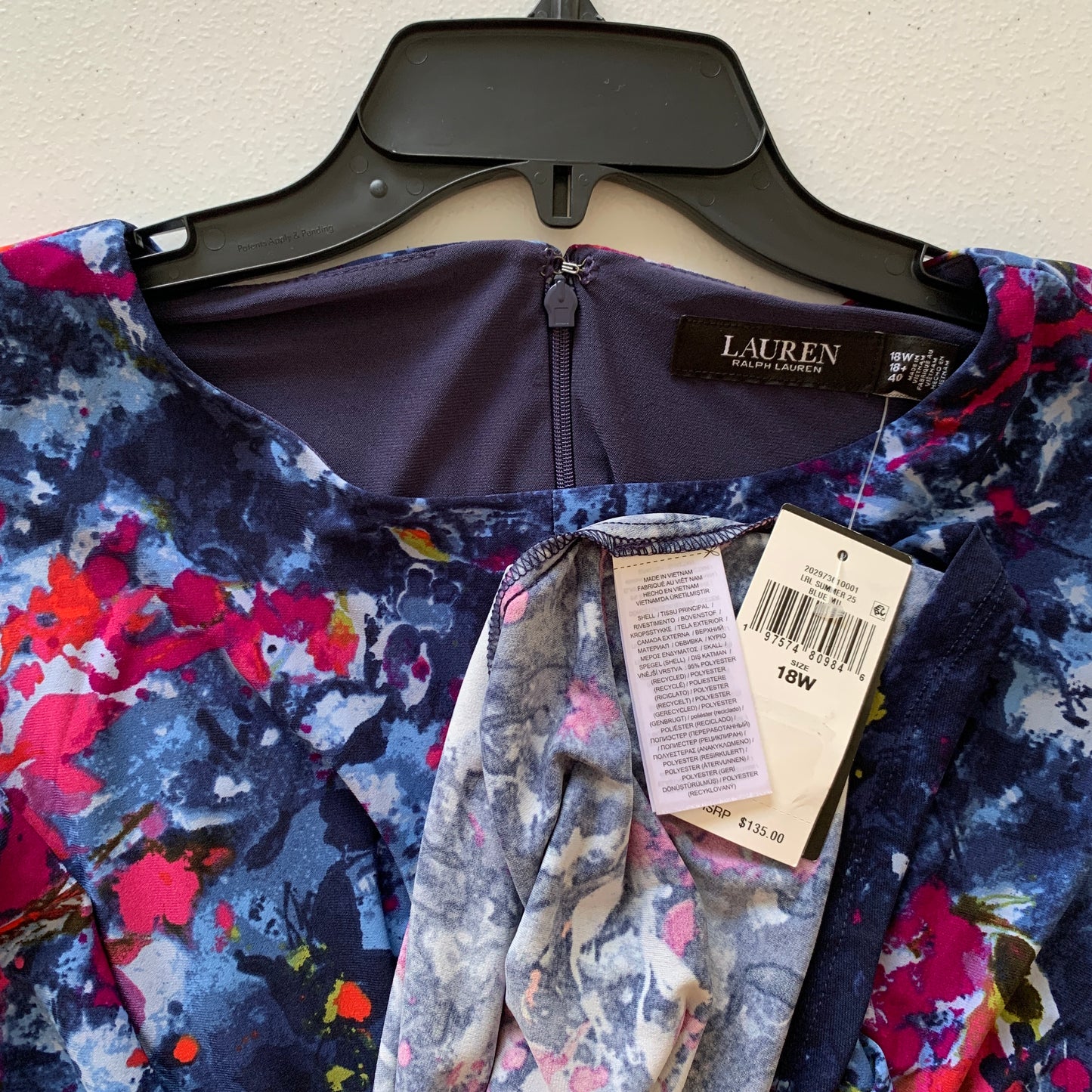 Lauren Ralph Lauren Women’s NWT Plus size blue Floral sleeveless dress 18w 16w