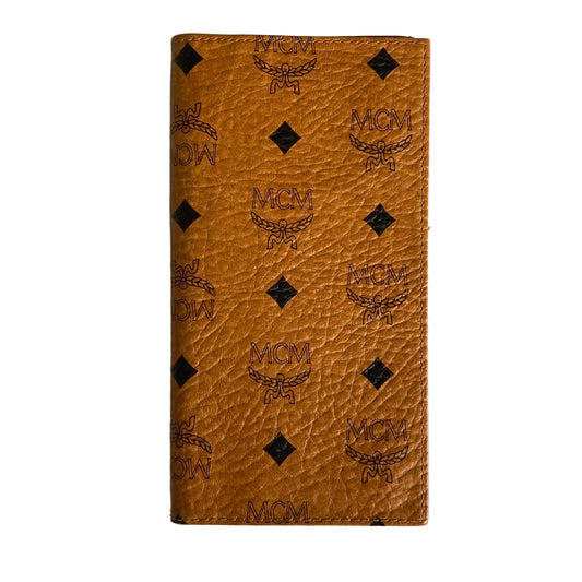 MCM cognac unisex long wallet authentic with coa 7.3x3.8
