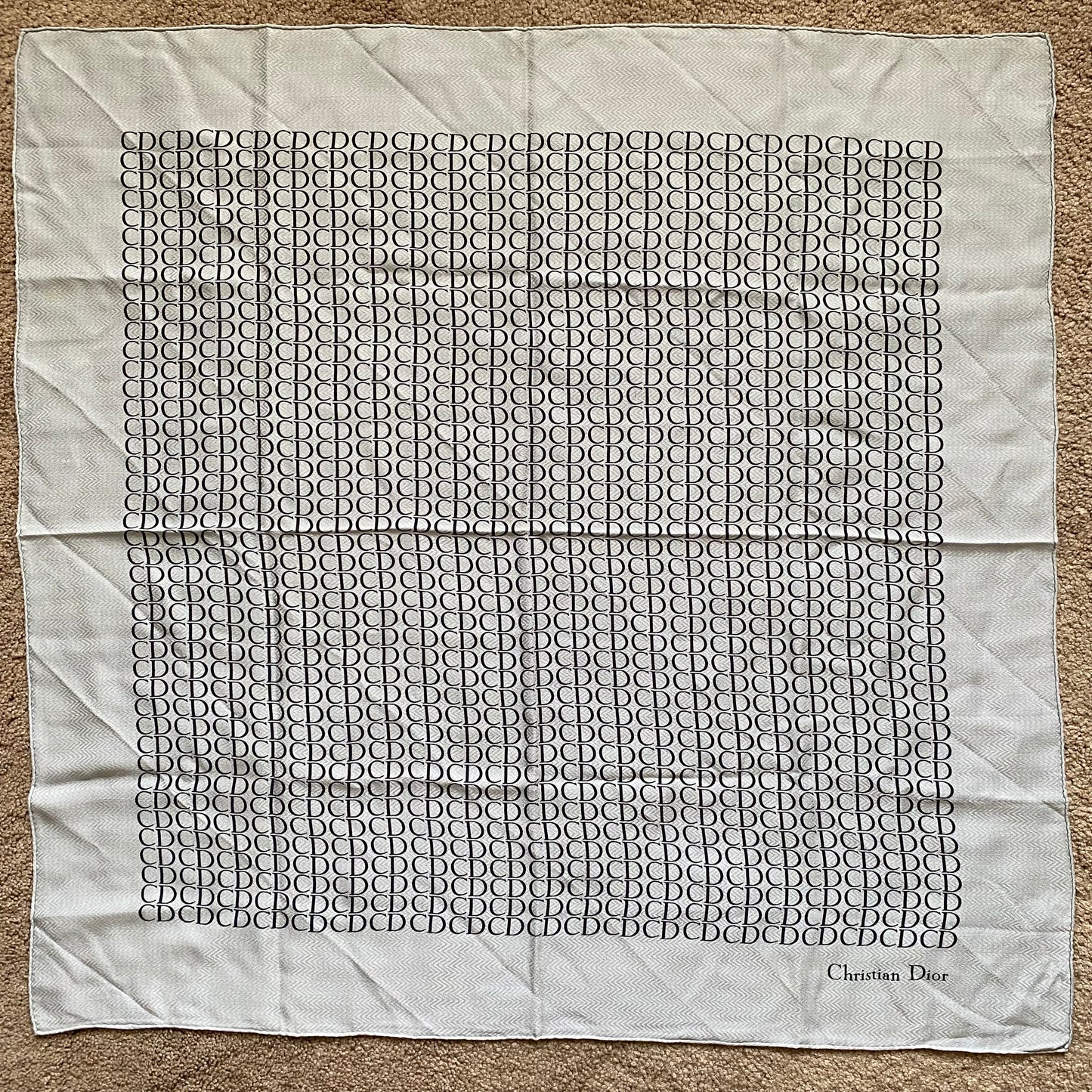 Dior CD logo large silk scarf Authentic with COA 30 inch