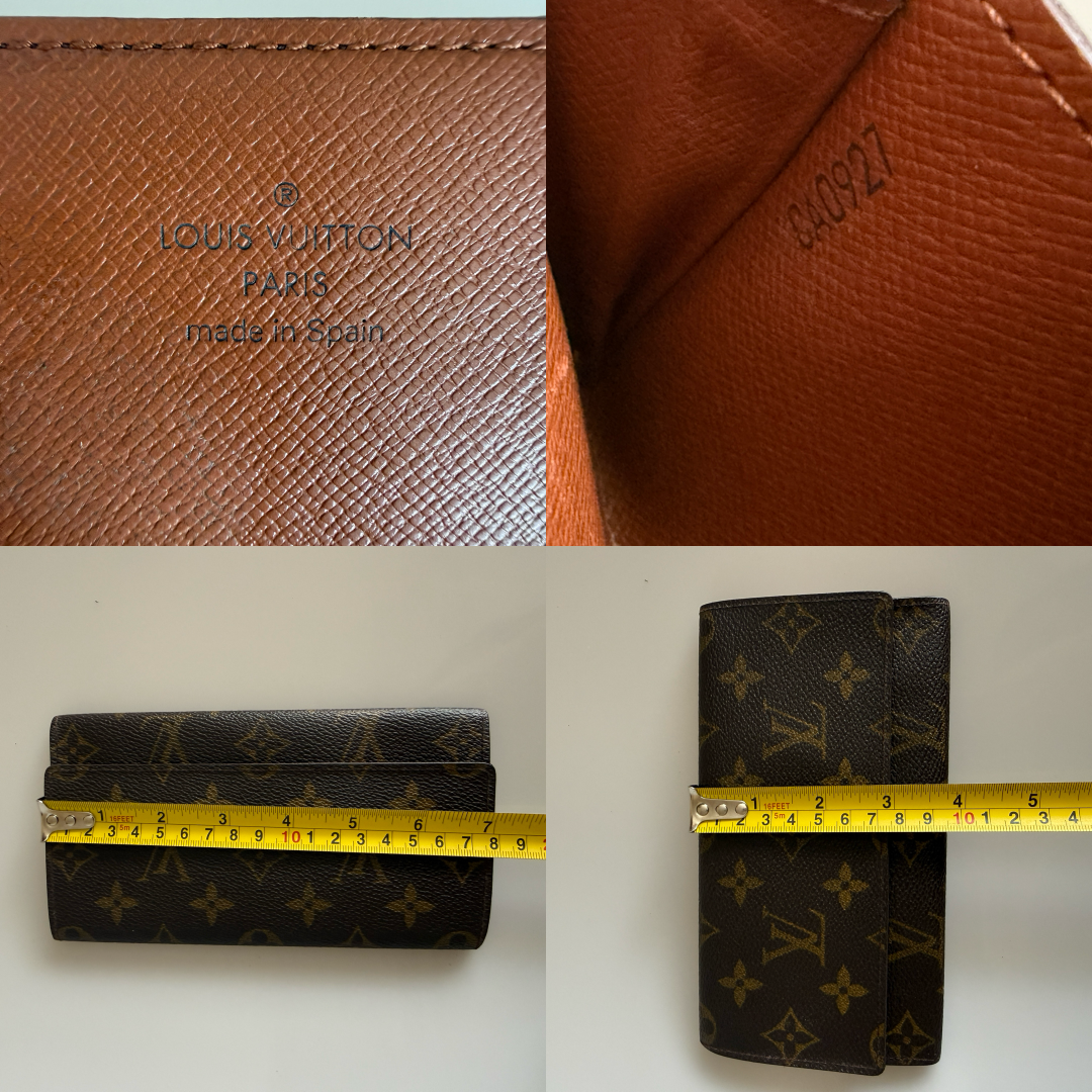 Louis Vuitton monogram long wallet clutch bag authentic with COA CA0927