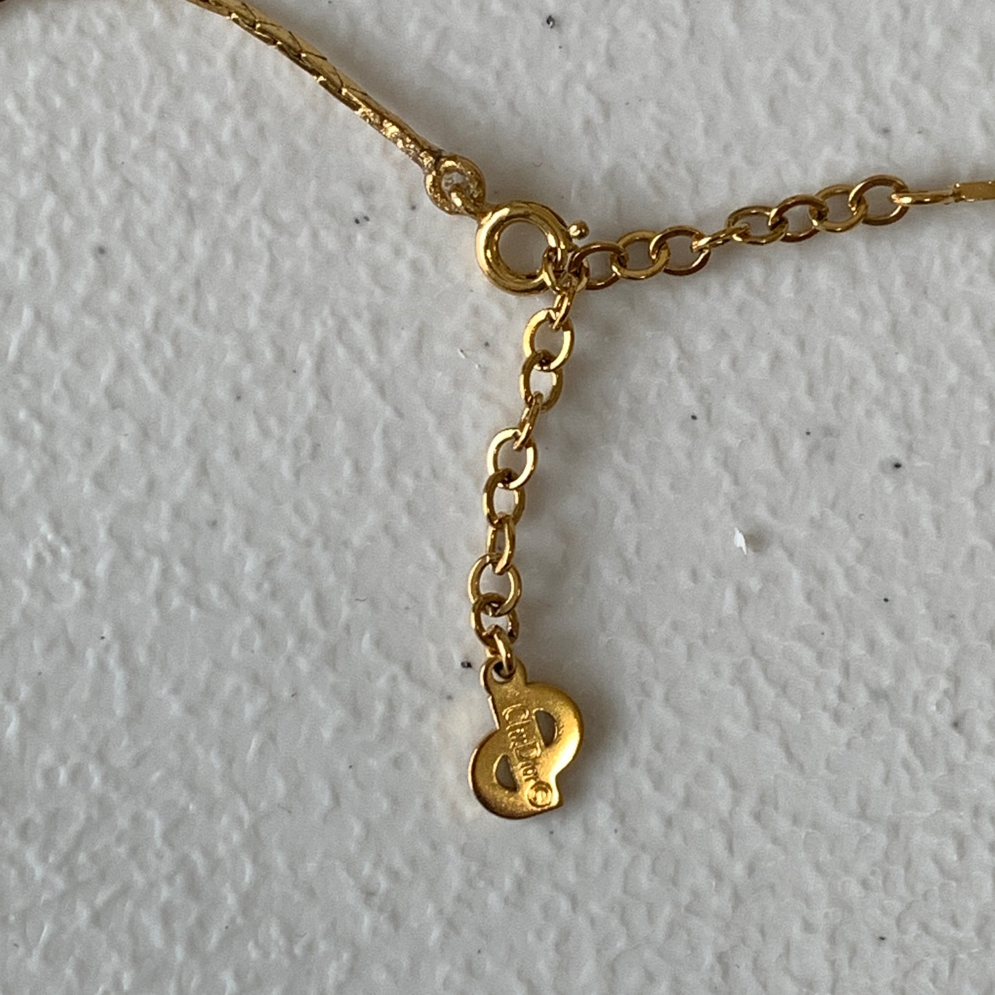 Dior CD letter gold plated adjustable necklace Authentic with COA