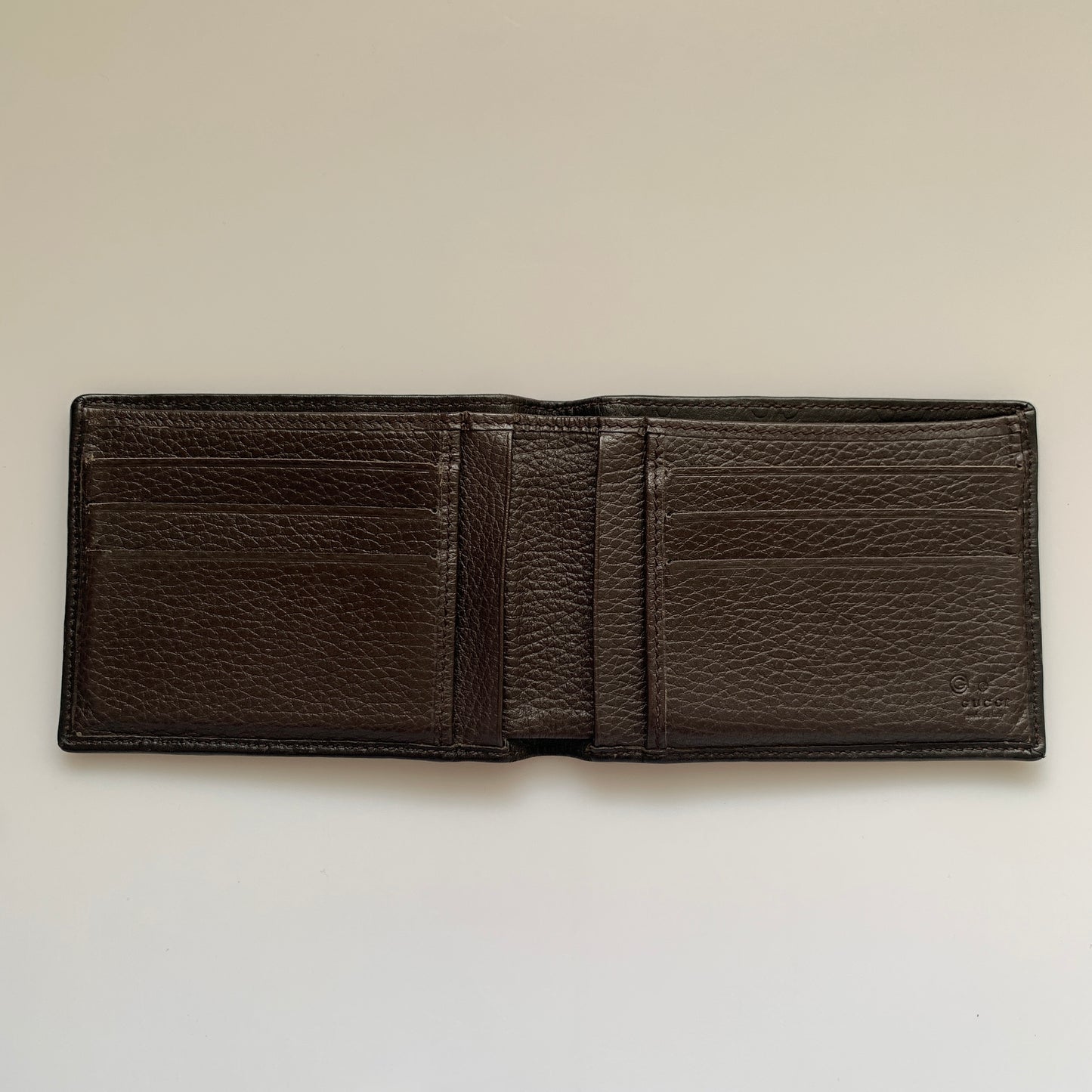 Gucci GG monogram men’s bifold leather wallet Authentic with COA 5x3.7