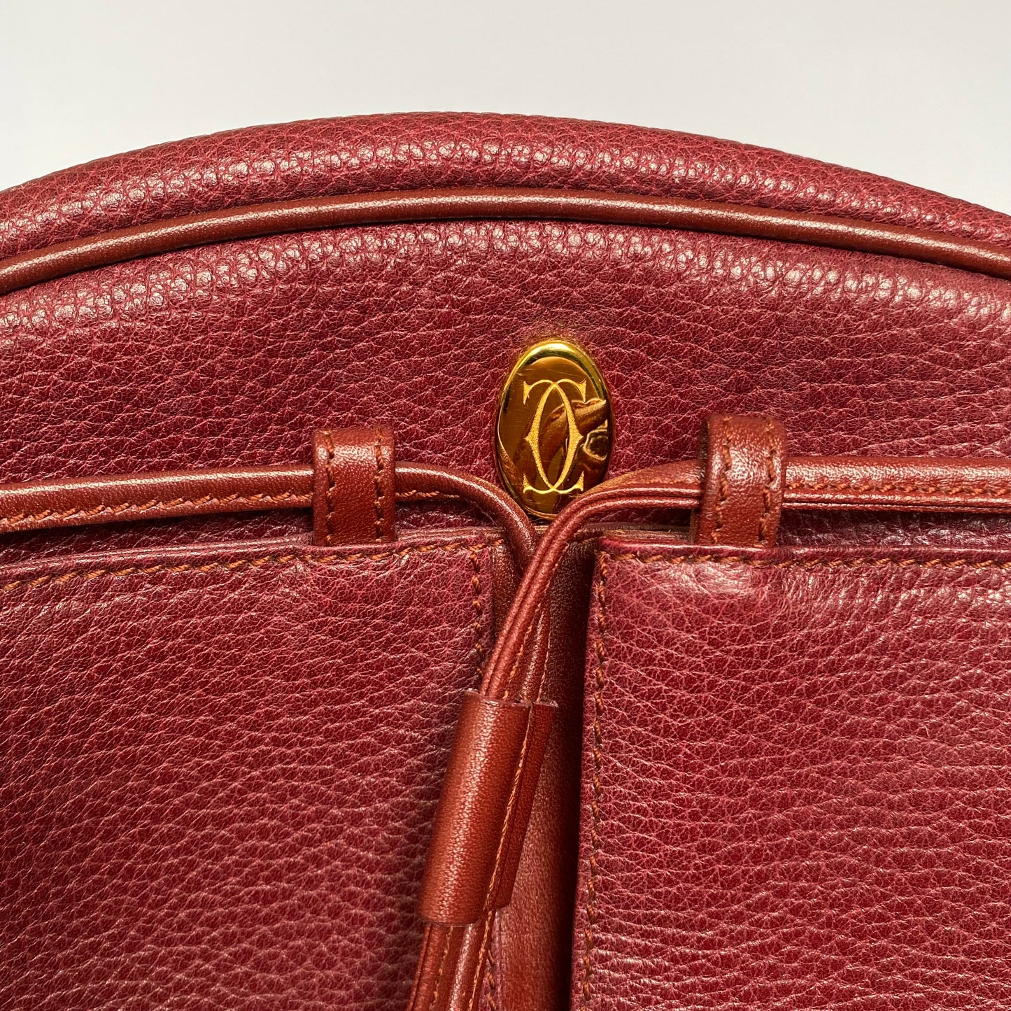 Cartier burgundy leather crossbody bag Authentic with COA