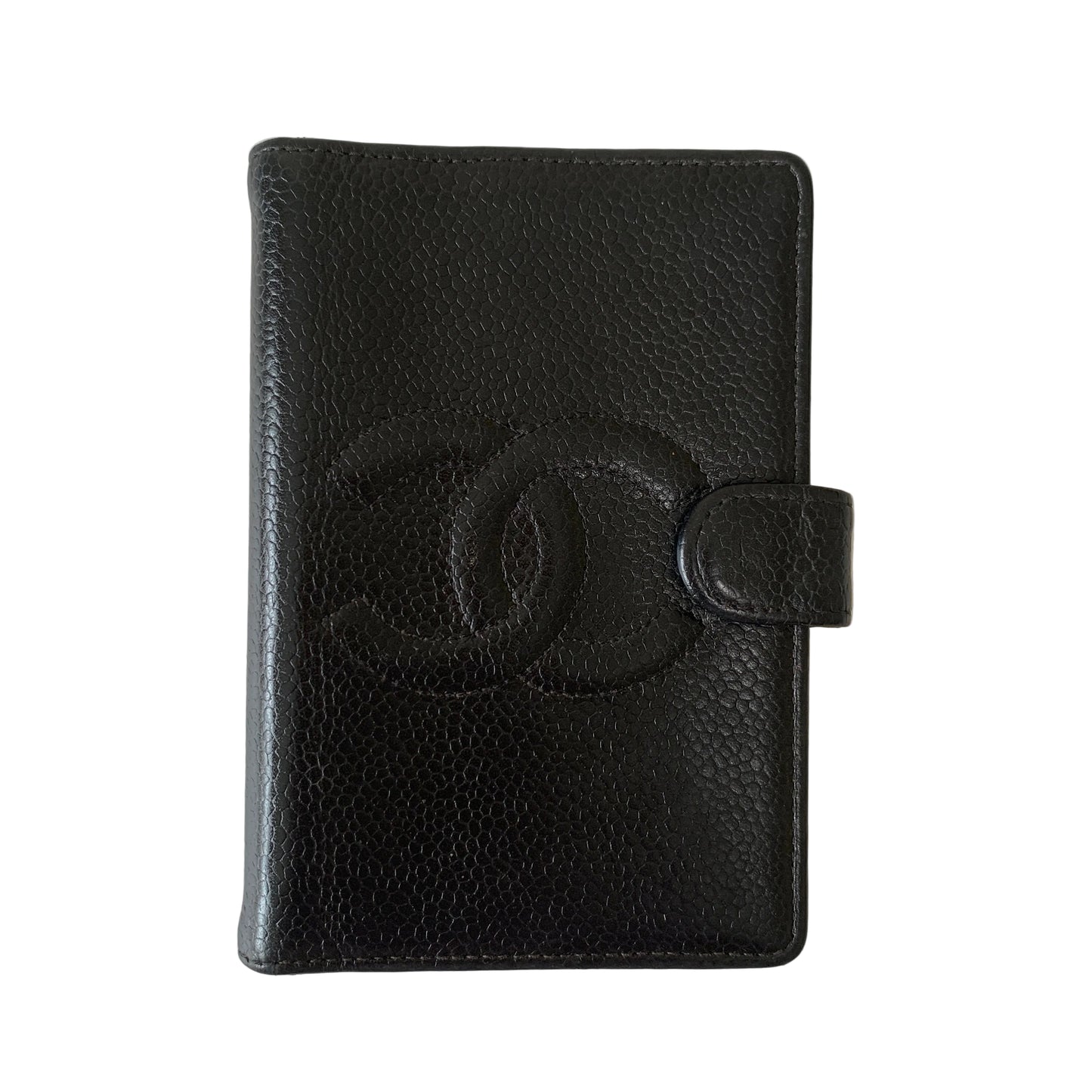 Chanel CC black caviar leather agenda planner Authentic with COA