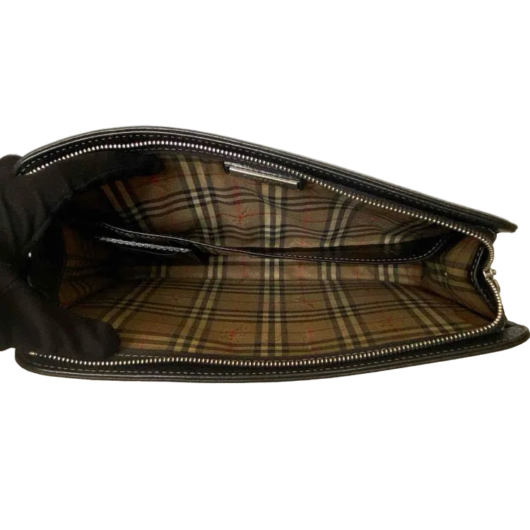 Burberry black leather clutch bag authentic with COA 8.6x5.6x2.3