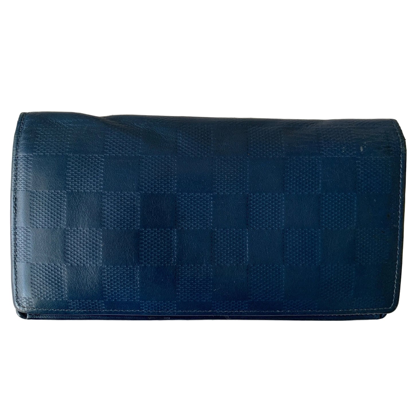 Louis Vuitton damier Blue leather brazza wallet CA0134 authentic with COA 3.8x