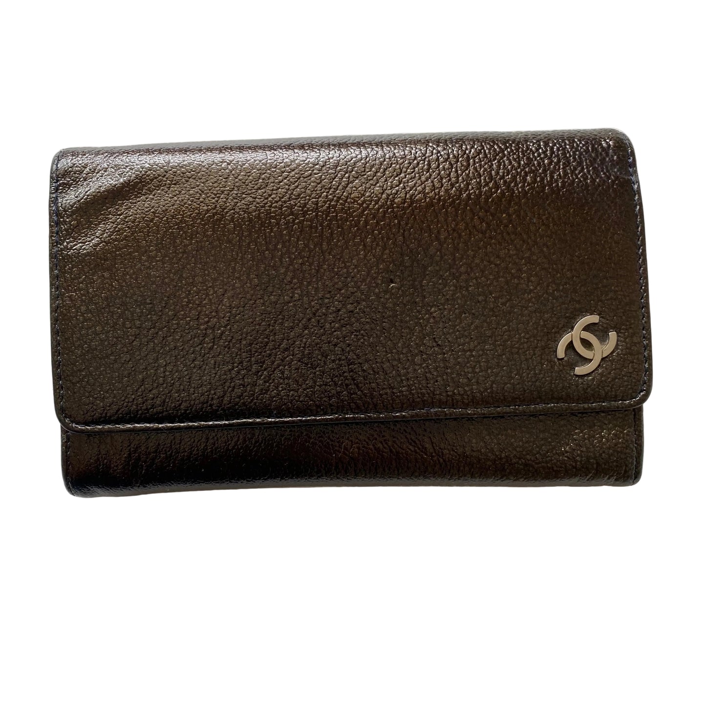 Chanel cc mark flap leather wallet authentic with coa