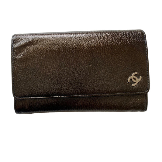 Chanel cc mark flap leather wallet authentic with coa