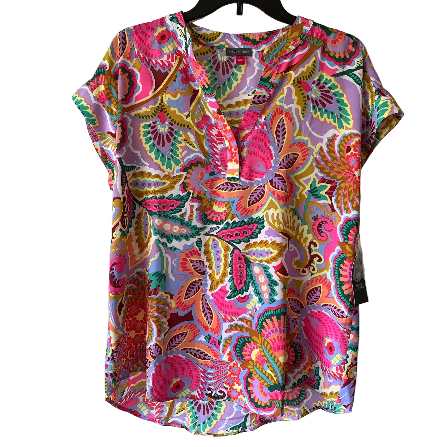 Vince Camuto Womens NWT colour full print shirt size large