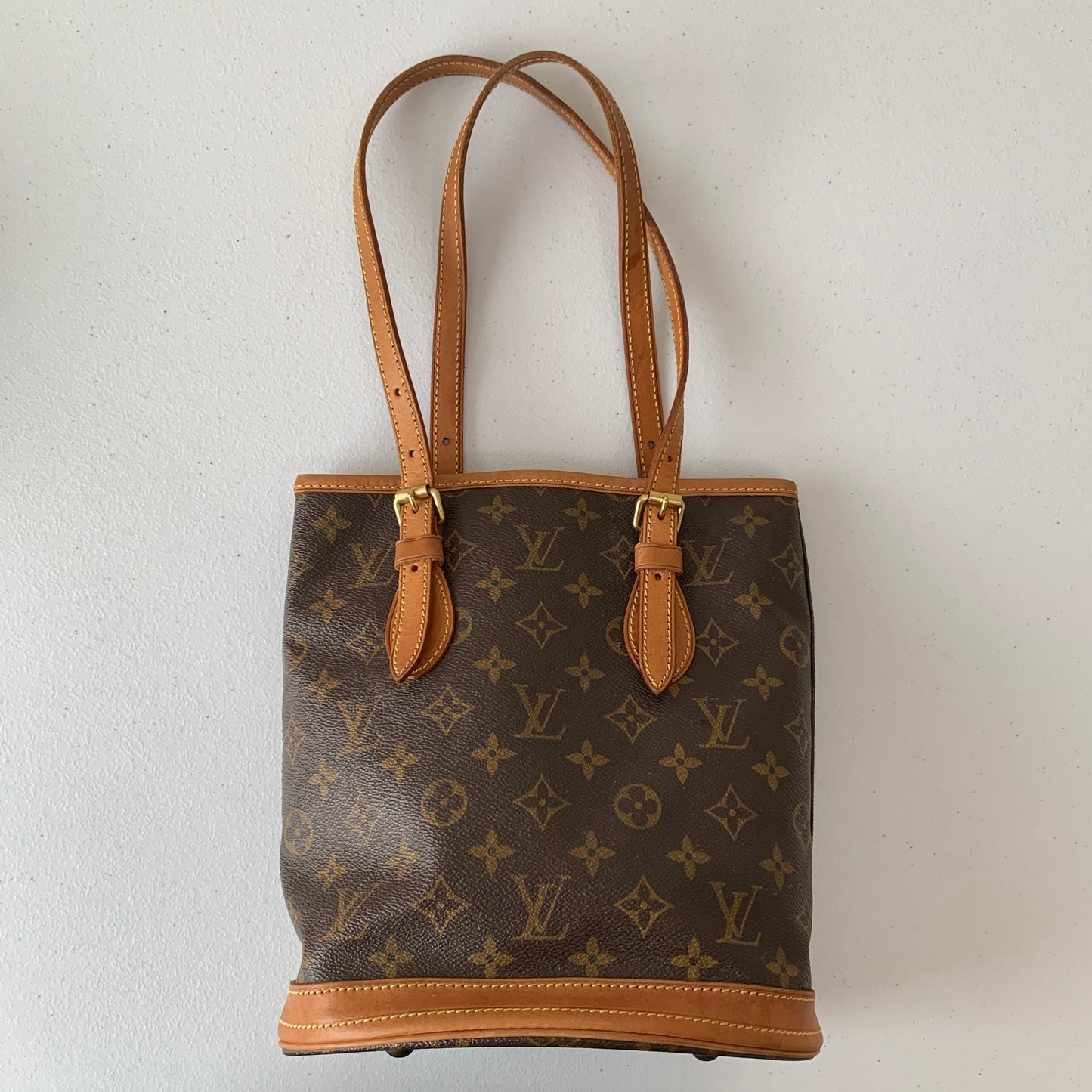 Louis Vuitton monogram petite bucket bag vi1000 authentic with COA