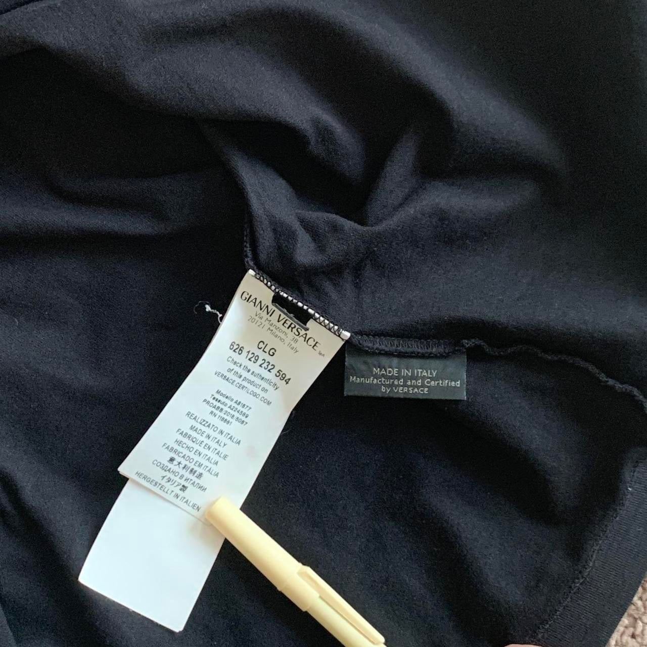 Authentic Versace men’s logo black cotton t shirt size M