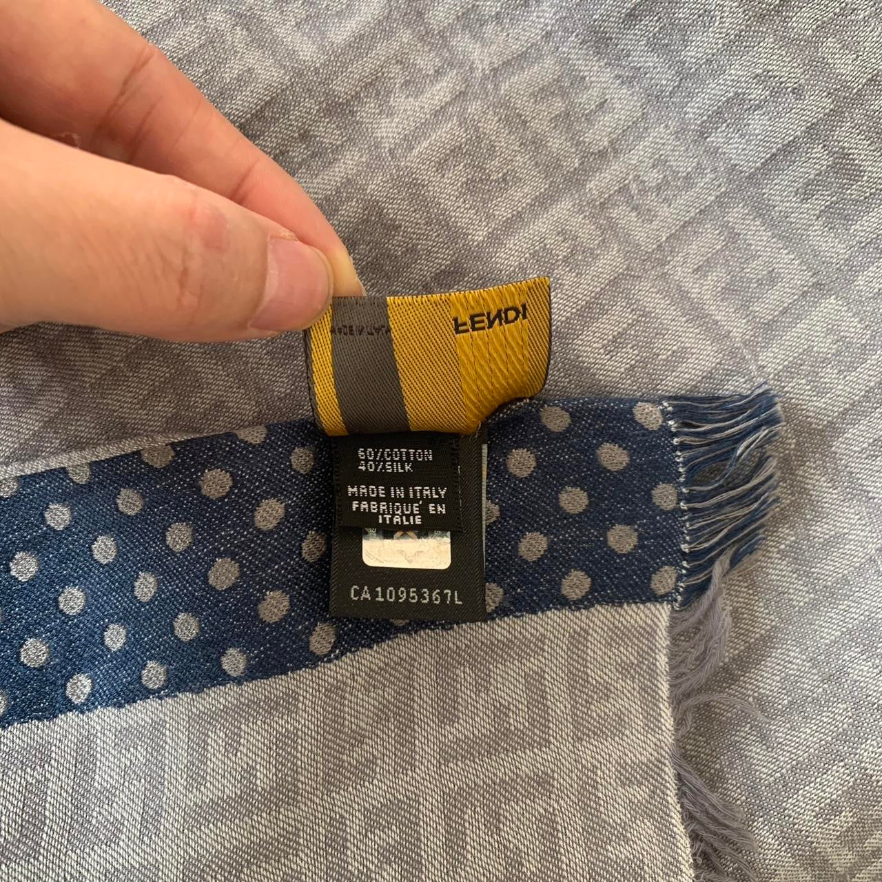 Authentic FENDI unisex All Season monogram silk and cotton scarf