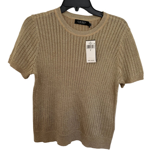 Lauren Ralph Lauren NWT gold crew neck short sleeve sweater shirt size large