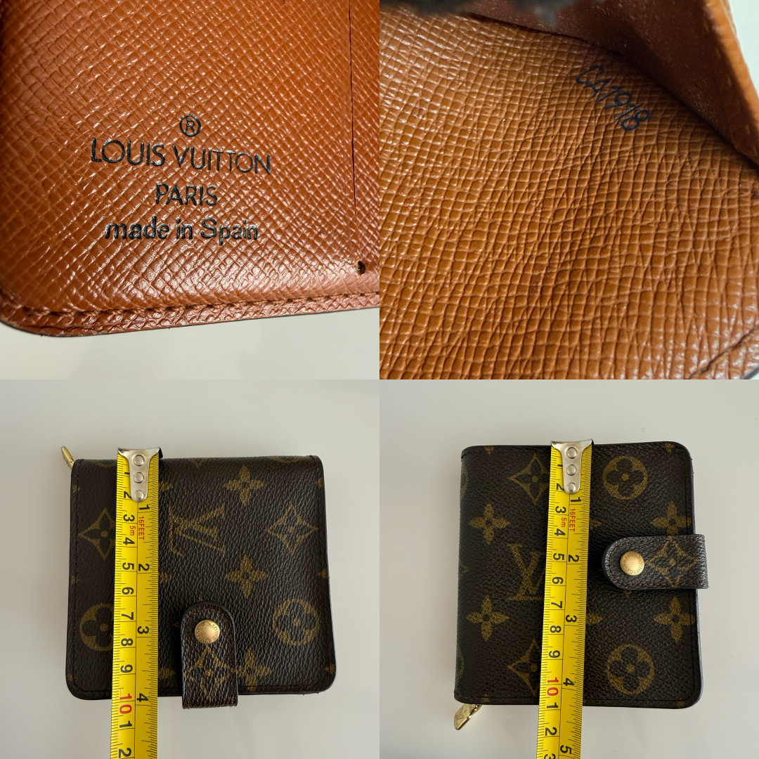 Louis Vuitton monogram compact wallet authentic with COA CA1918