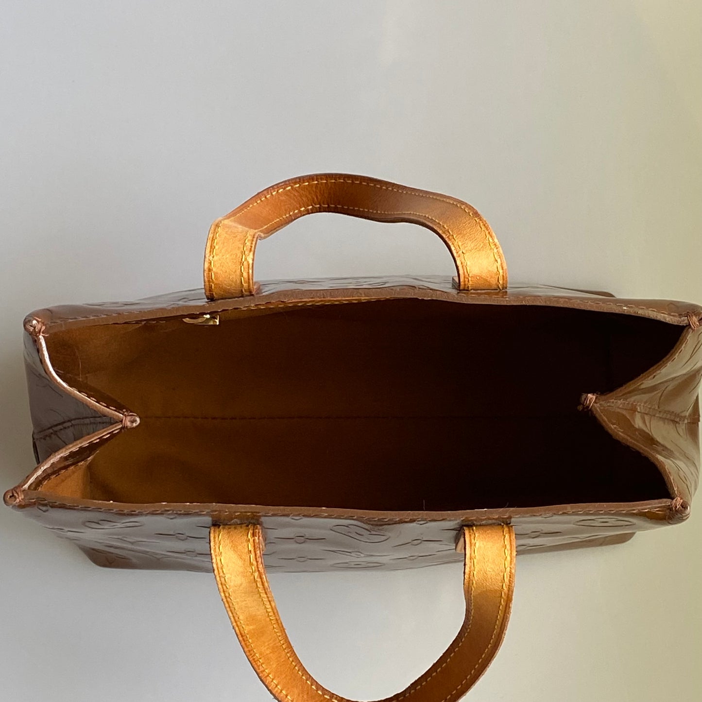 Louis Vuitton monogram bronze vernis tote bag purse mi1011 authentic with coa