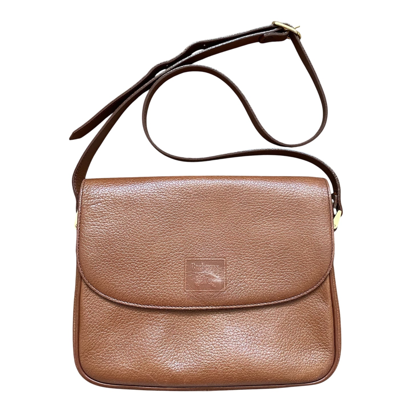 Burberry vintage brown leather crossbody bag Authentic with COA
