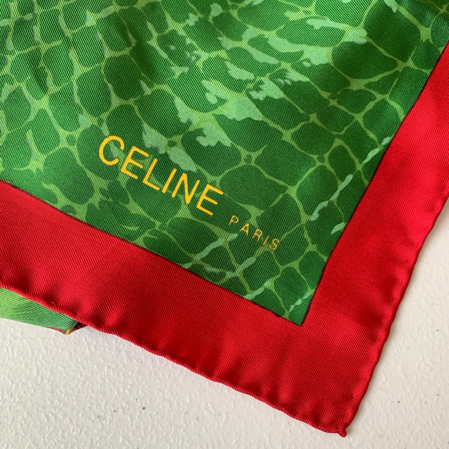 Celine Paris silk square Scarf 26 inch Authentic with COA