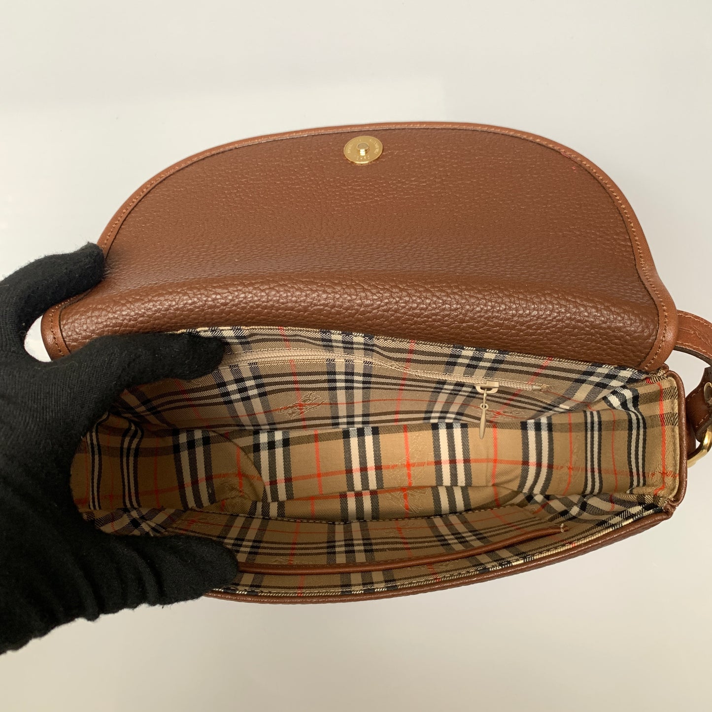 Burberry vintage brown leather crossbody bag Authentic with COA