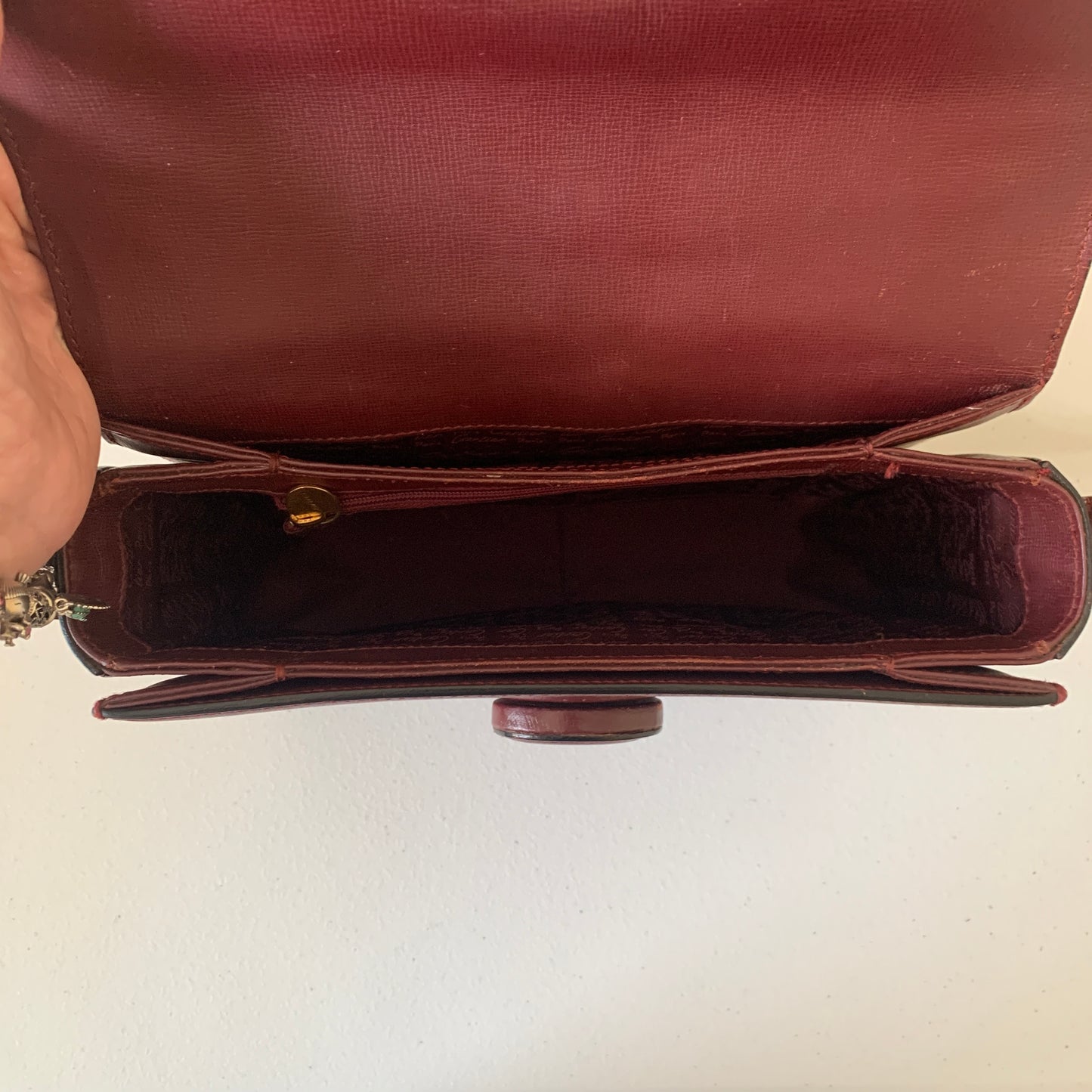Cartier burgundy leather  shoulder crossbody bag authentic with COA