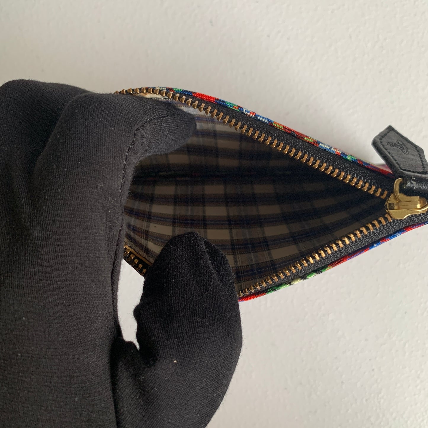 Vivienne Westwood zippy check pouch authentic with COA