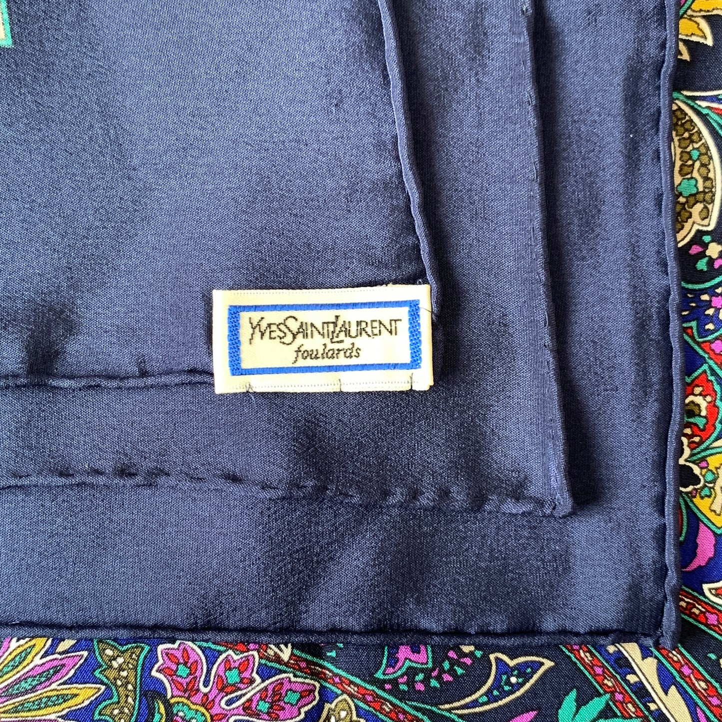Yves Saint Laurent large silk scarf Authentic with COA 34.5 inch