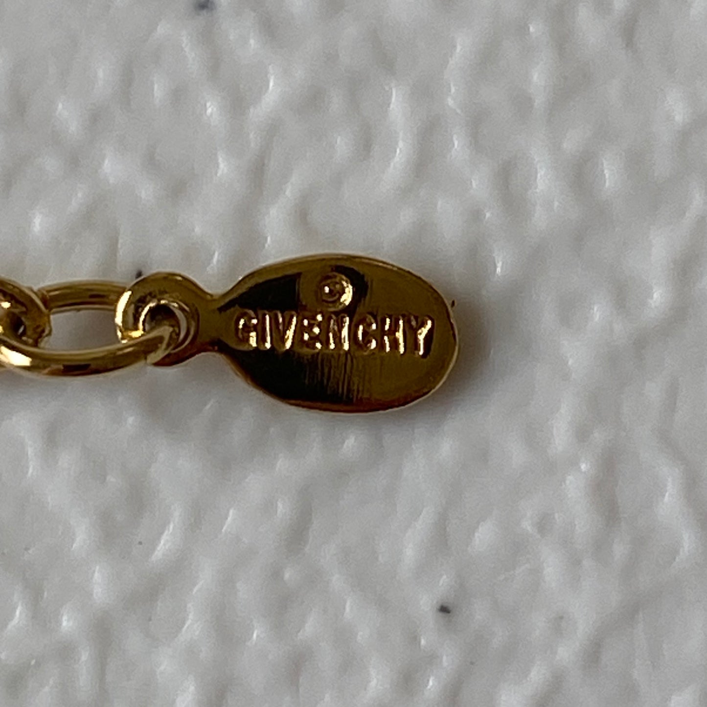 Givenchy logo pendant gold plated necklace Authentic with coa