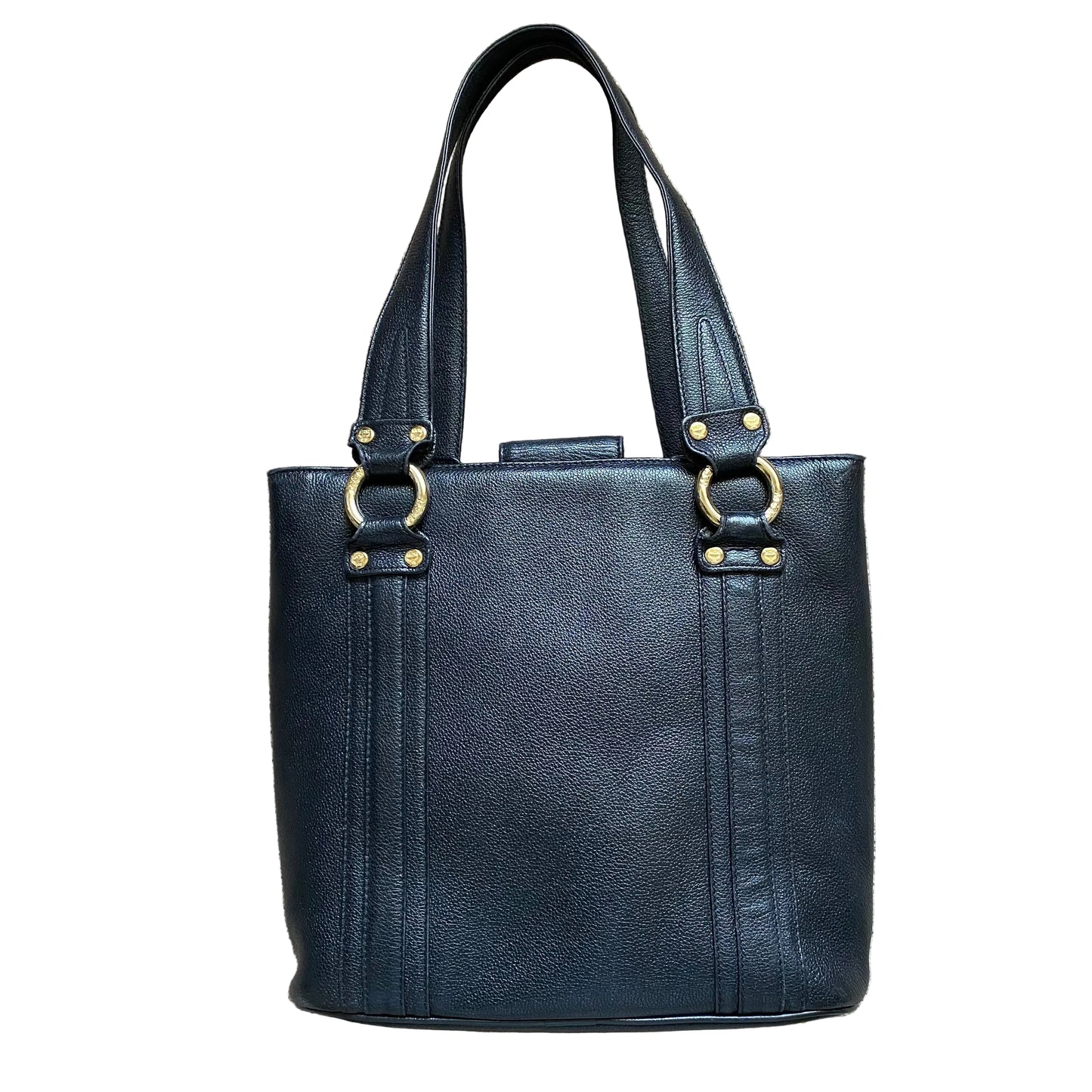 MCM black leather tote shoulder bag Authentic with COA