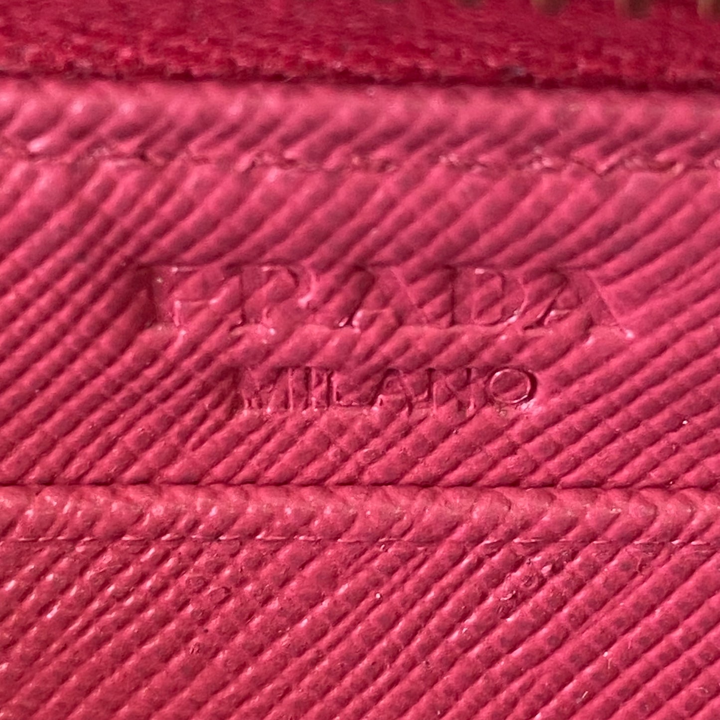 Prada pink saffiano leather wallet Authentic with box