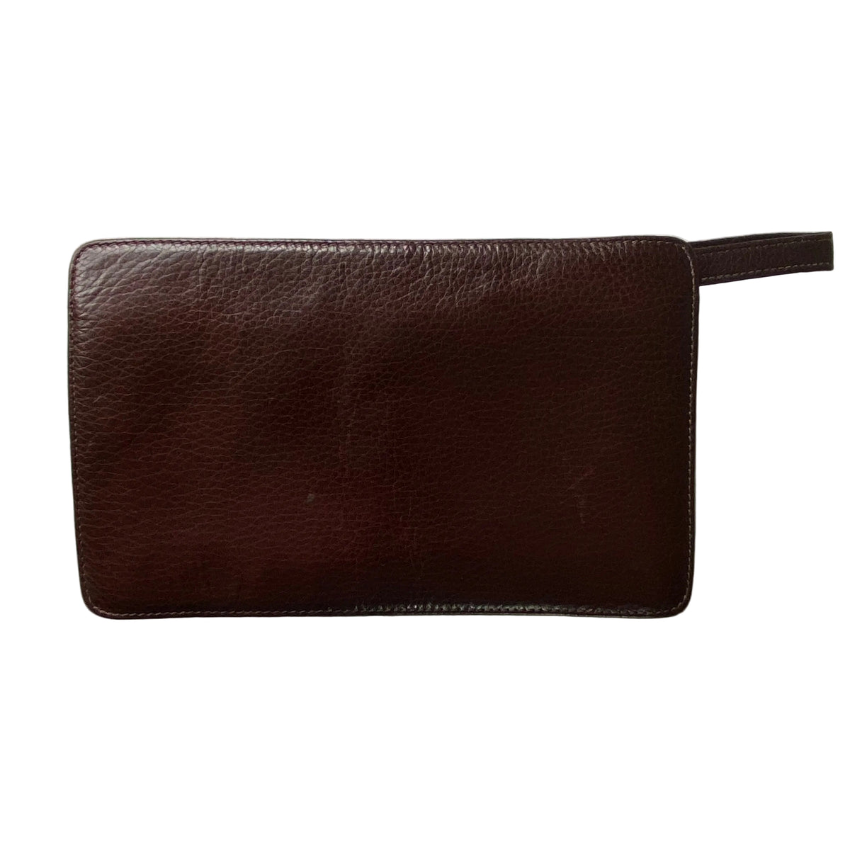 Yves Saint Laurent vintage brown leather wristlet clutch bag Authentic with COA 9.1x5.6