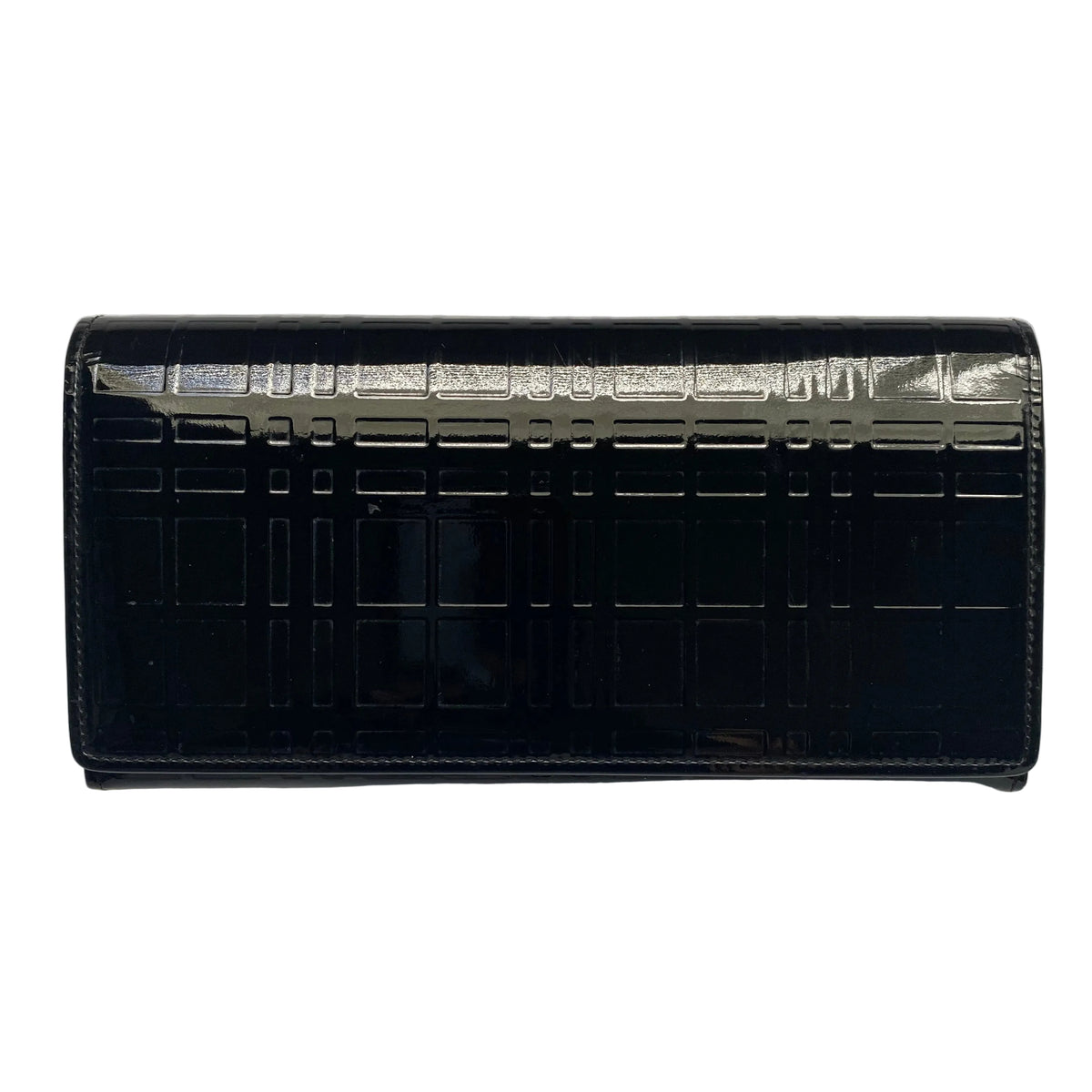 Burberry nuova check embossed black long wallet Authentic with COA 7.5x4