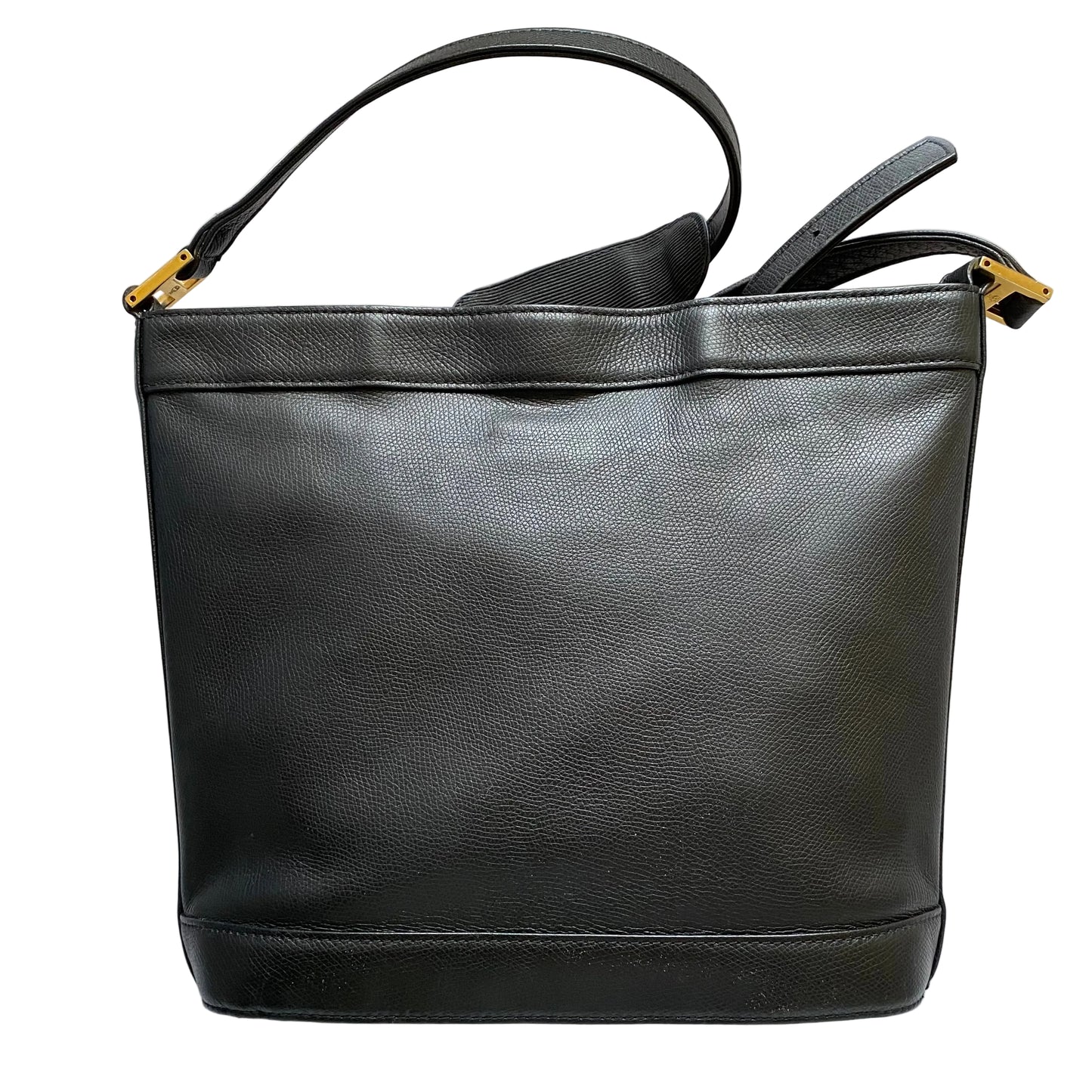 MCM black leather crossbody bucket bag Authentic with COA