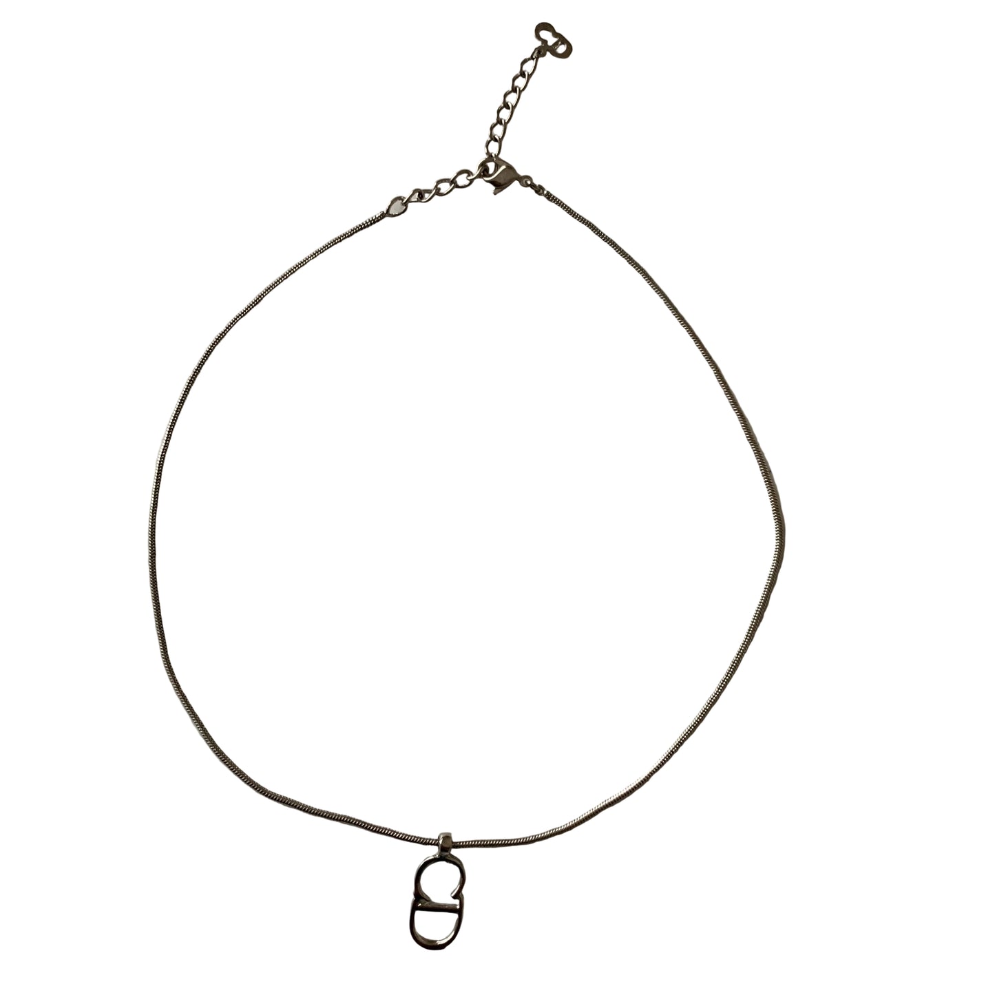 Dior Necklace CD logo pendant adjustable length Authentic with COA