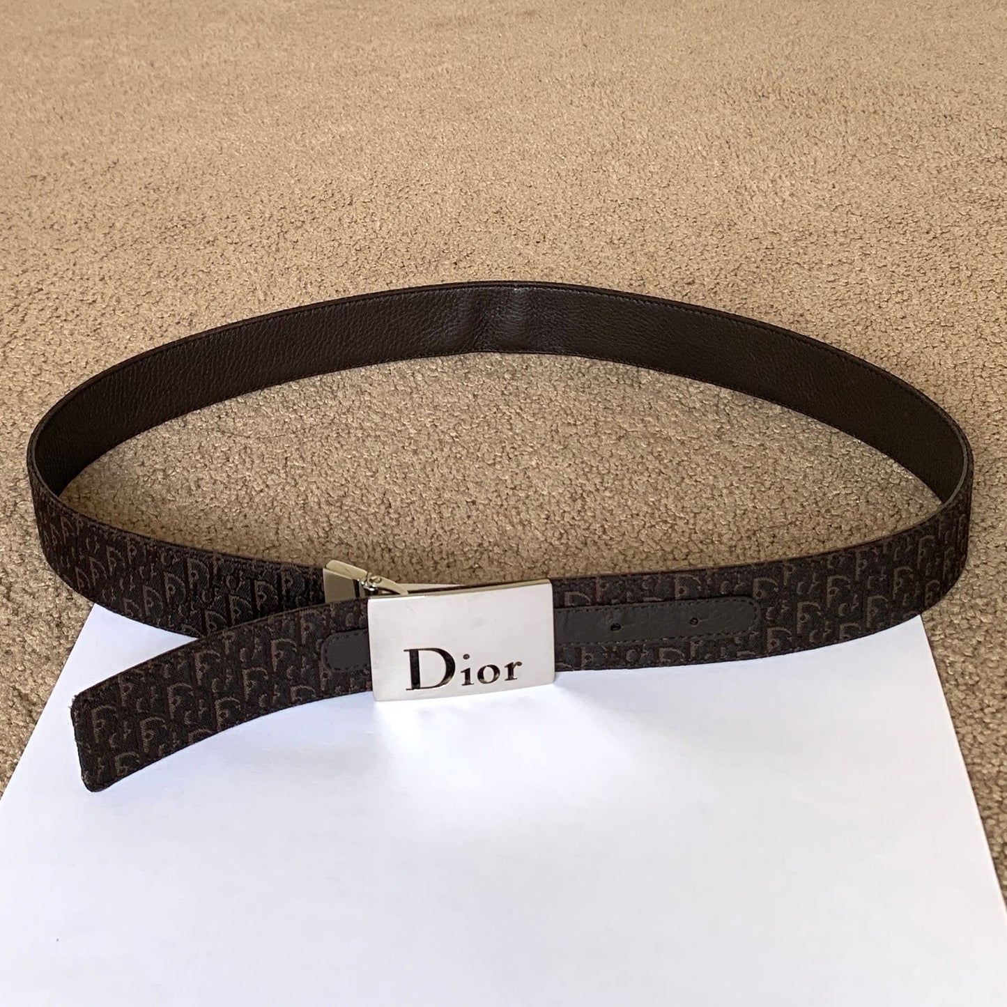 Authentic Christian Dior unisex reversible 90 cm 36 inch brown trotter Belt