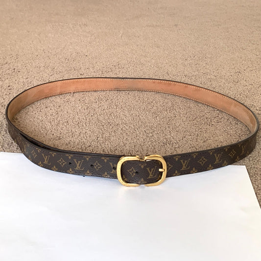 LV1046 Louis Vuitton unisex monogram belt size 95 cm 38 inch