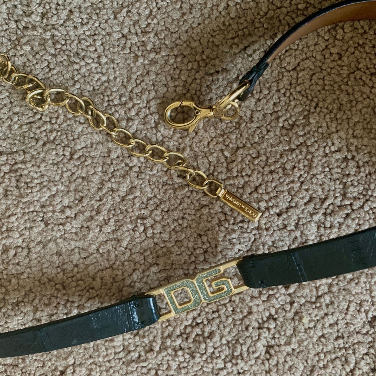 DG1015 Dolce & Gabbana women's black leather belt size 36 inch