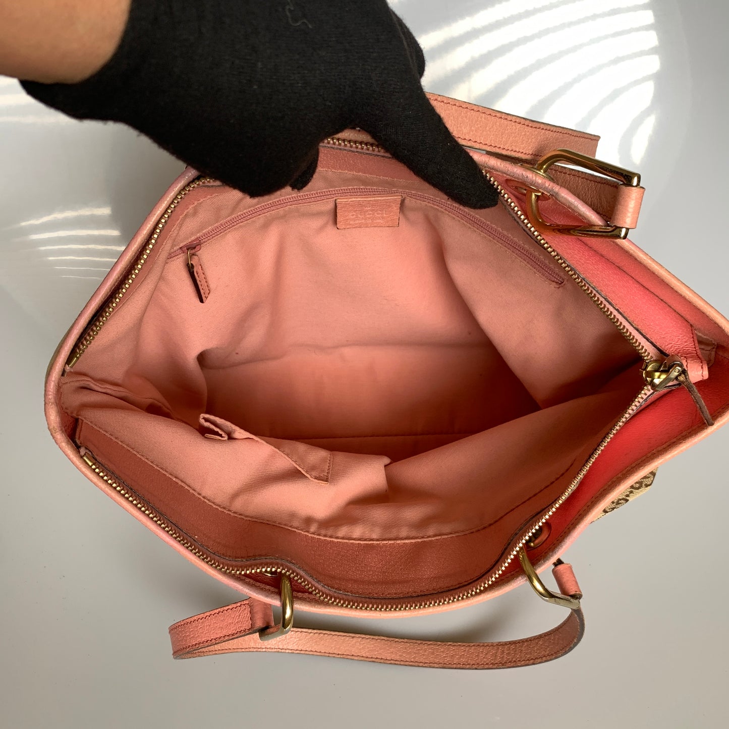 Gucci monogram tote shoulder shopping bag Authentic with COA 14.5x11.3x4.3