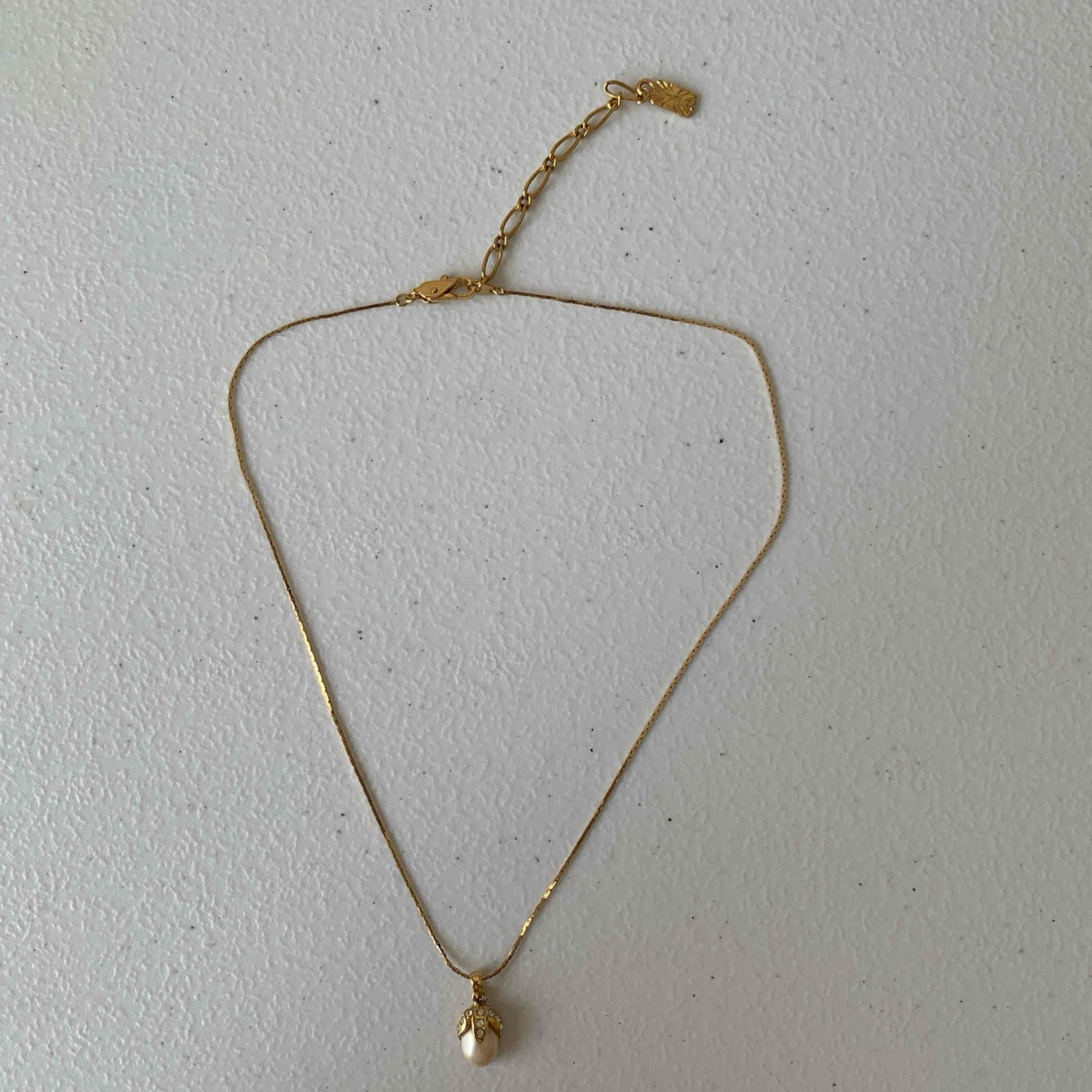 Yves Saint Laurent YSL pearl gold plated necklace authentic with COA
