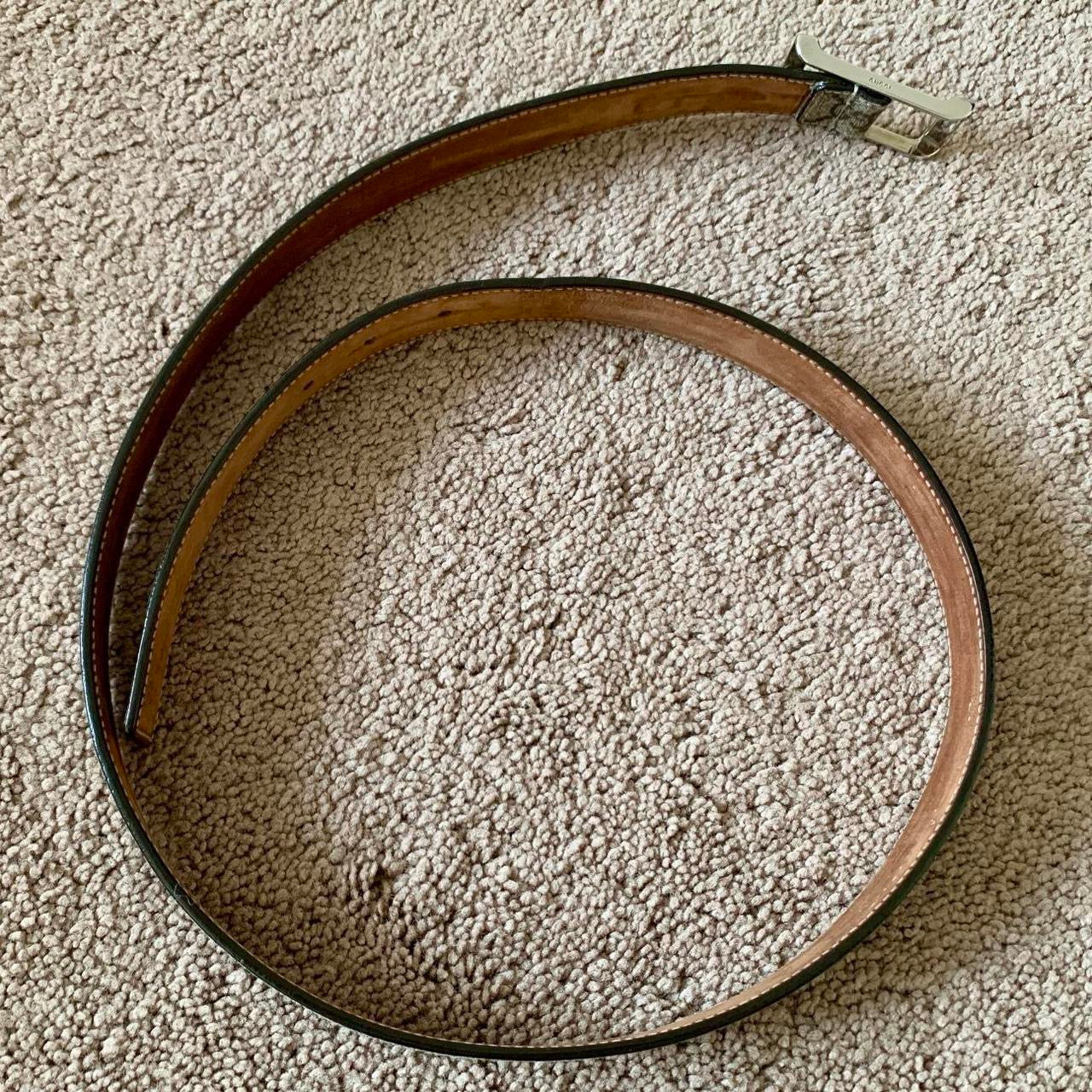 Authentic Gucci unisex monogram belt with silver buckle