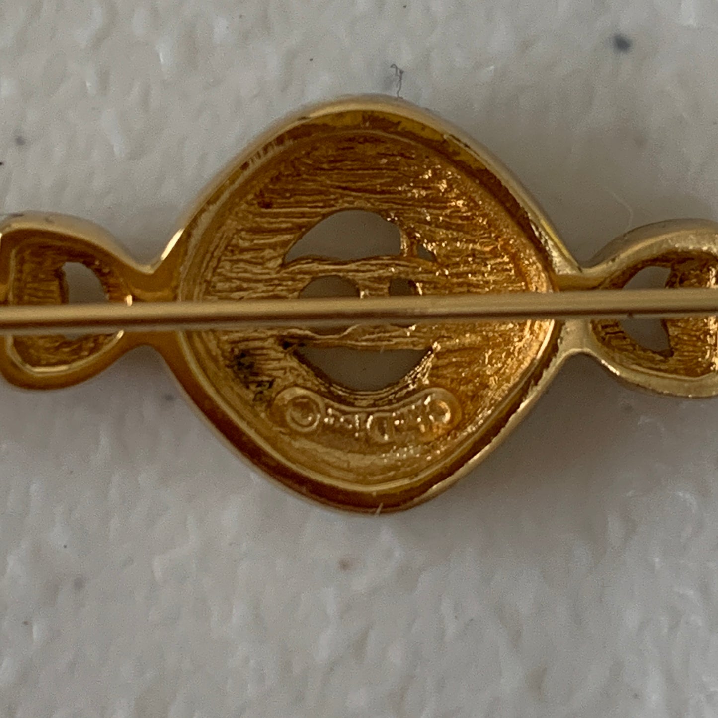 Christian Dior vintage CD logo gold plated Brooch authentic with COA