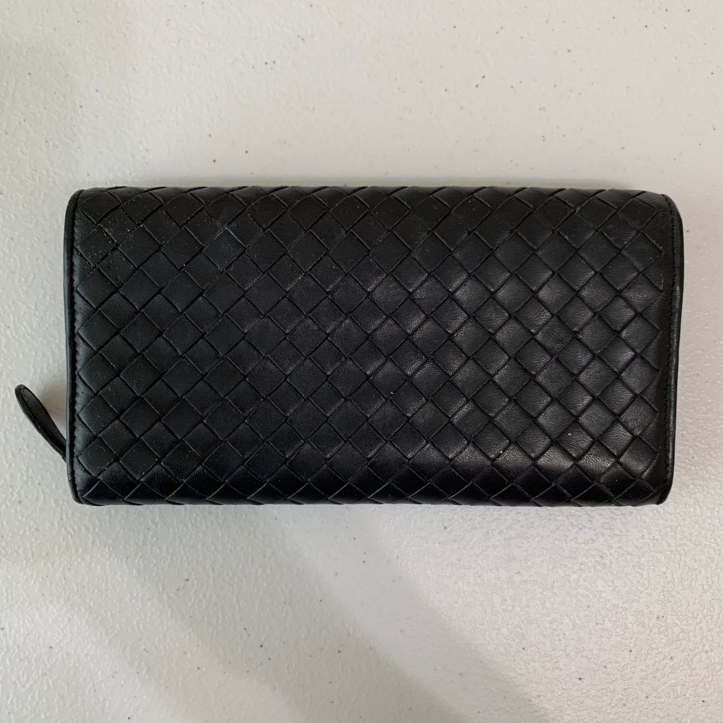 Bottega Veneta intrecciato Black leather long wallet authentic with COA
