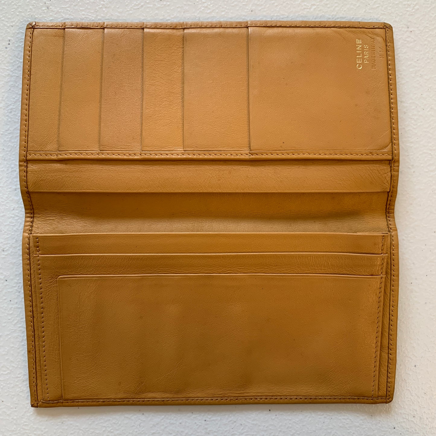 Celine macadam leather long wallet unisex card holder authentic with COA