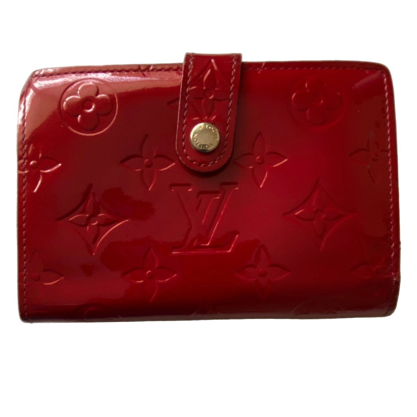 Louis Vuitton red Vernis kiss lock wallet MI1016 Authentic with coa