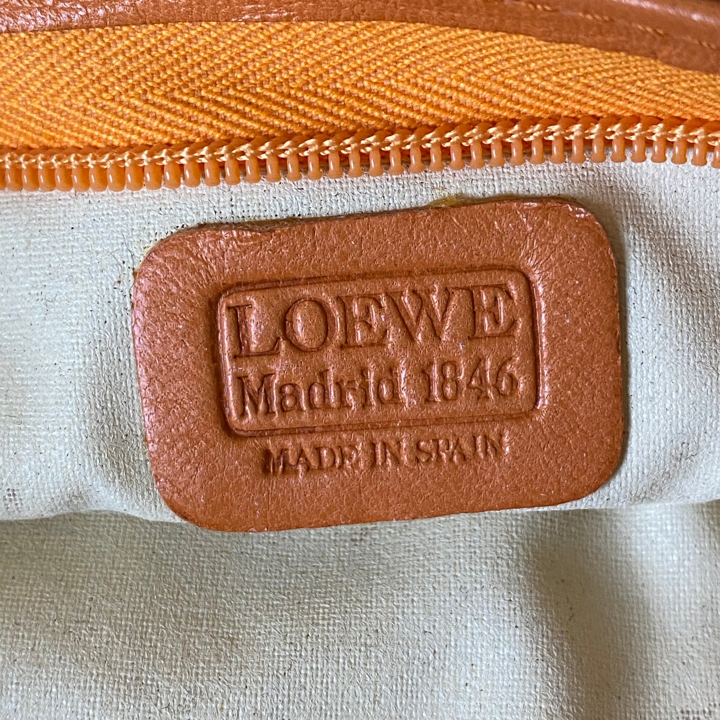 Loewe anagram yellow leather pouch authentic with COA