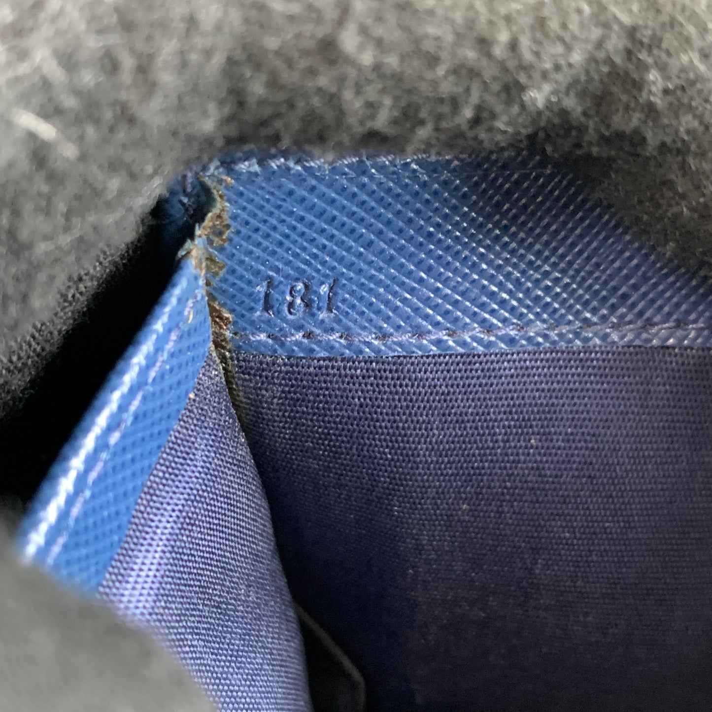 Prada wallet blue saffiano leather compact wallet Authentic with COA