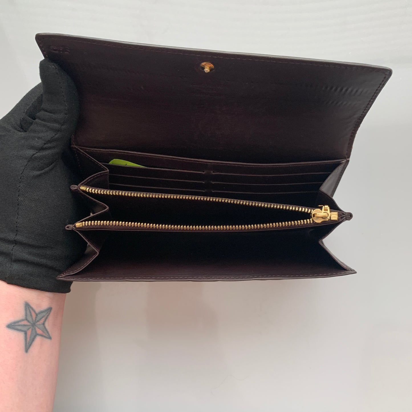 Louis Vuitton vernis patent Leather amarante long wallet tn0191 authentic with