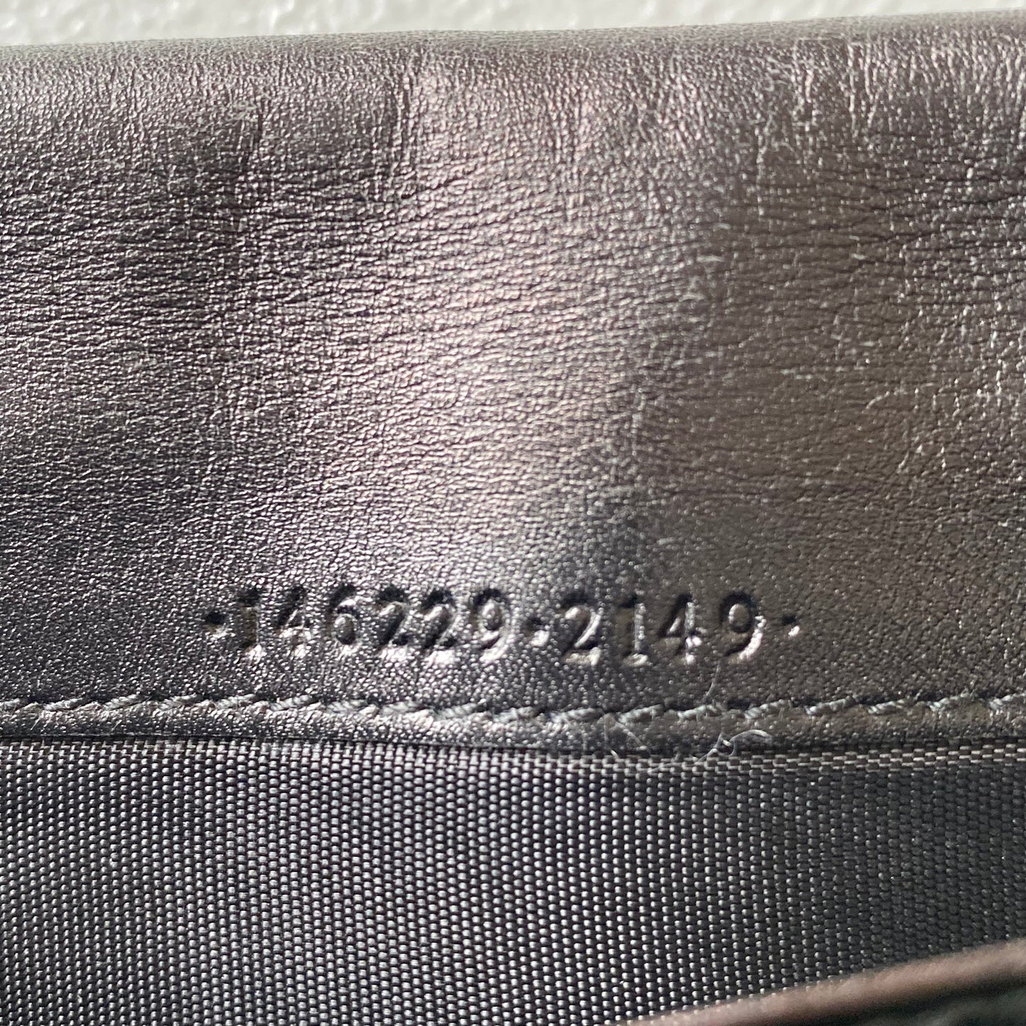 Gucci GG monogram black leather long wallet Authentic with COA 7x3.6